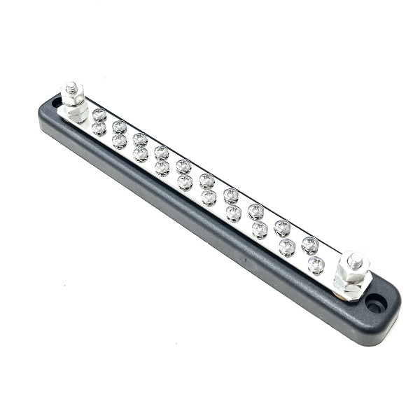 (image for) 150A Power Distribution Bus Bar - 20 x 4mm Screws