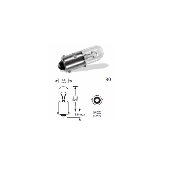 (image for) Lucas LLB233 - T4W BA9S 12V 4W Clear Bulb