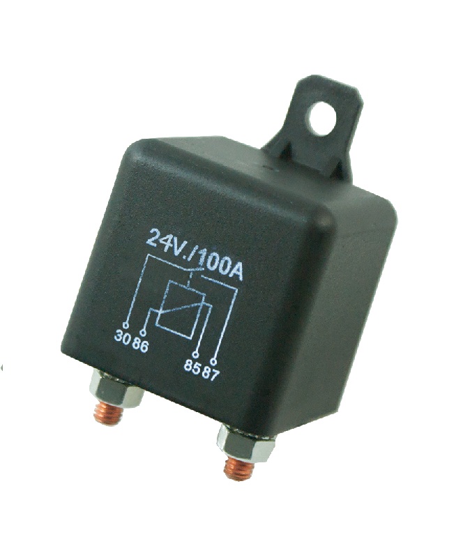 (image for) 24V 100A Heavy Duty Normally Open Relay - 2 x M6 Studs
