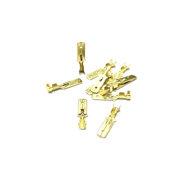 (image for) 6.3mm Brass Male Lucar Spade Terminals With Locking Tag