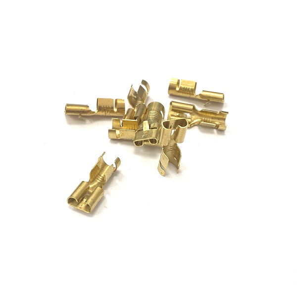 (image for) 6.3mm Brass Female Lucar Spade Terminals With Locking Tag - 2.5-6.0mm² Cable