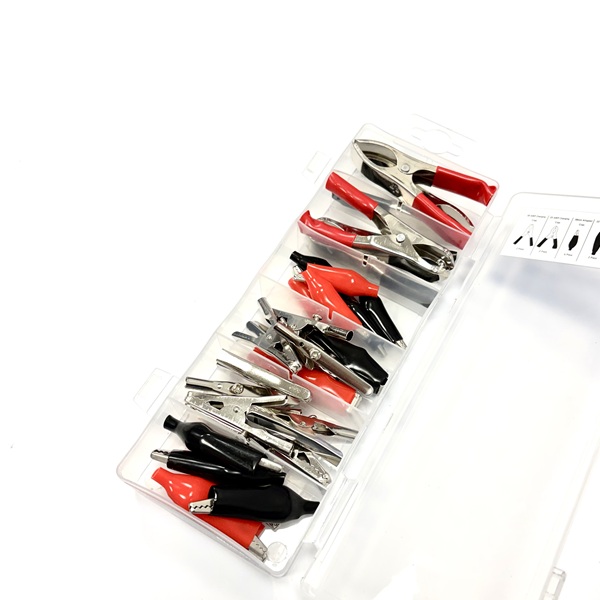 (image for) 28 Piece Plated Steel Crocodile Clip Assortment Box