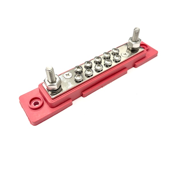 (image for) 10 Point Red 150A Power Distribution Bus Bar