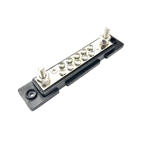(image for) 10 Point Black 150A Power Distribution Bus Bar