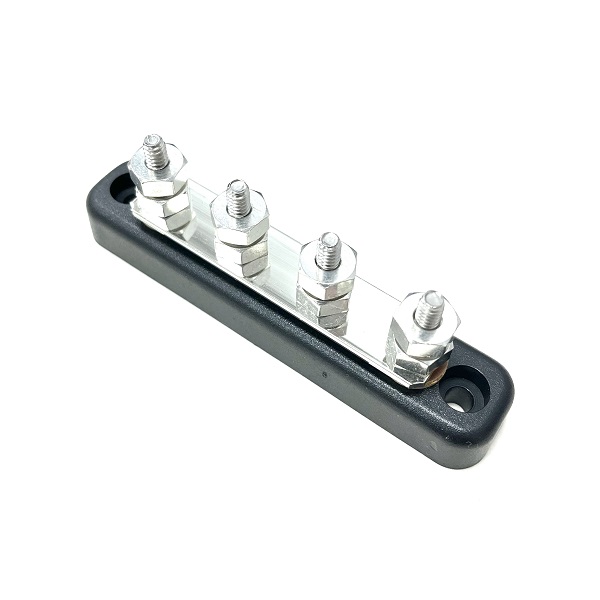 (image for) 100A Power Distribution Busbar 4 x 5mm Studs