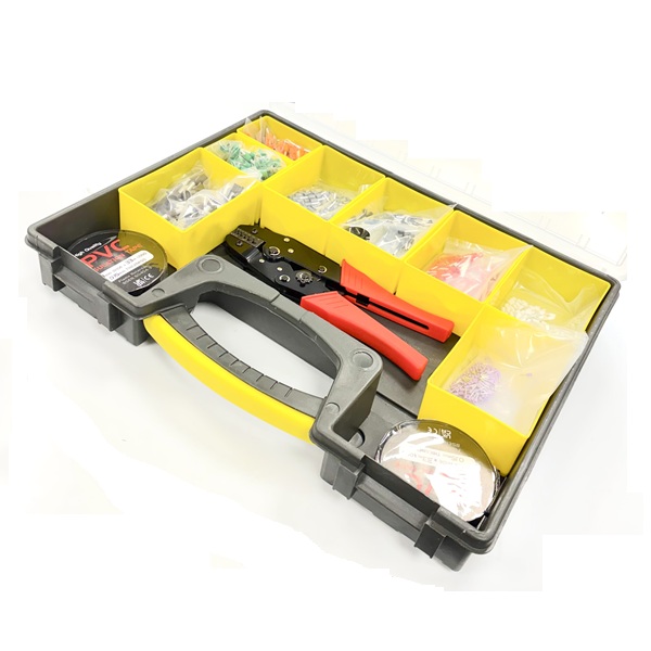 (image for) Cord End Ferrule Terminal Assortment Kit & Crimping Tool - 1800 Pieces