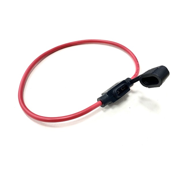 (image for) Inline Mini Blade Fuse Holder & Waterproof Cover - Red Cable