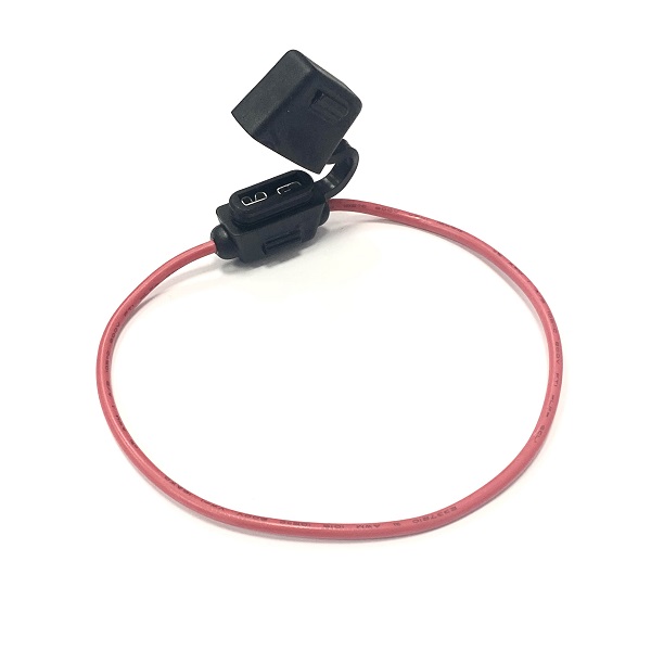(image for) Inline Blade Fuse Holder & Waterproof Cover 1mm² Red Cable