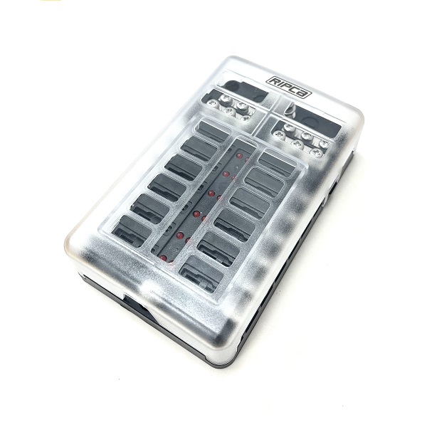 (image for) 12 Way Fuse Box With Dual Bus Bar & LED Failure Warning