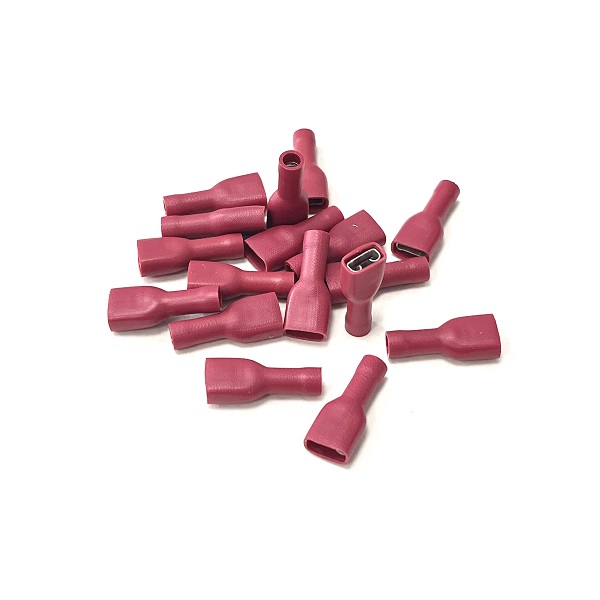 (image for) Red Pre Insulated 6.3mm Female Spade Terminal - Fully Insulated