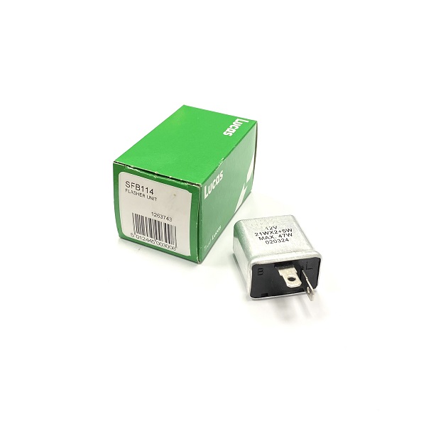 (image for) Lucas 12v 2 Pin Flasher Unit - Metal Can Indicator Relay 47W