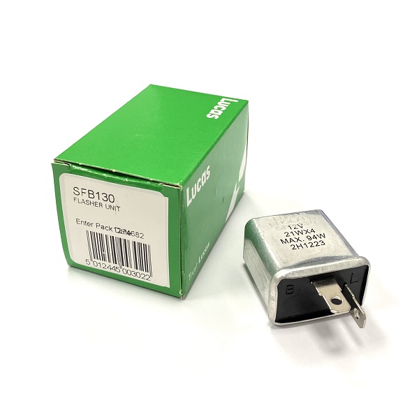 (image for) Lucas 12v 2 Pin Flasher Unit - Metal Can Indicator Relay 94W