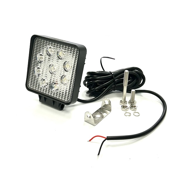 (image for) 12v 27w LED Worklamp With Bracket & 3.5m Cable - Square 12/24v