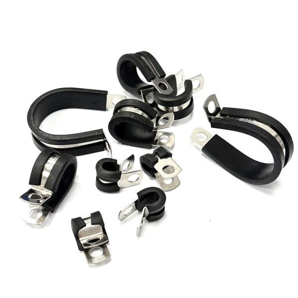 (image for) Stainless Steel Rubber Lined Steel P Clips - 5-50mm