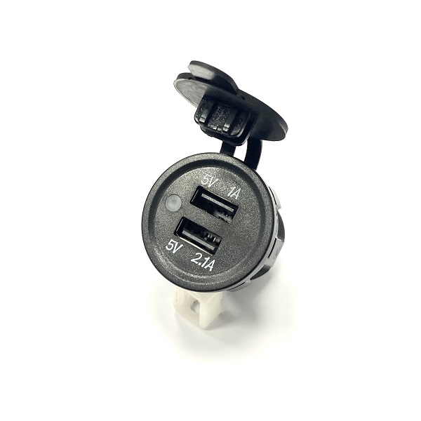 (image for) 12v/24v Dual USB Charging Socket 3.1A - Panel Mount